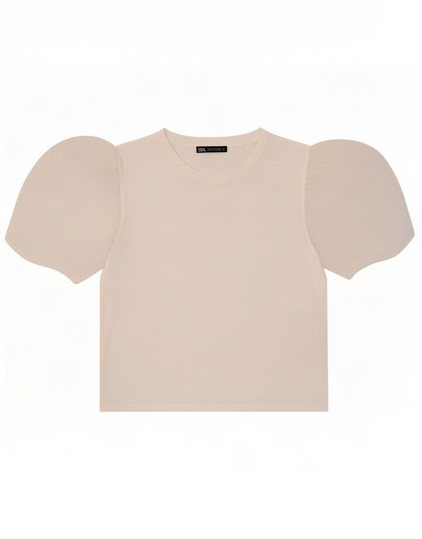 Zara Womens Crop T-Shirt Top UK 12 Medium White Modal