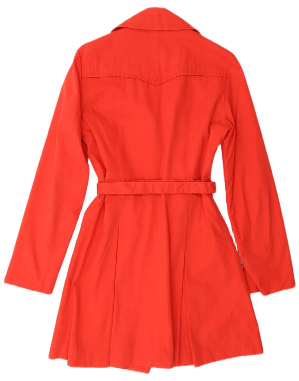 Benetton Womens Trench Coat IT 44 Medium Red Cotton