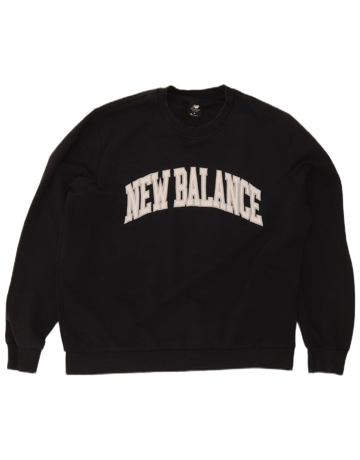 New Balance Mens Graphic Sweatshirt Jumper Medium Black Cotton