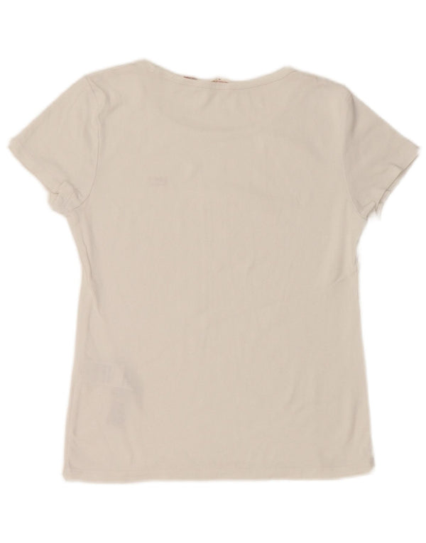 LEVI'S Womens T-Shirt Top UK 12 Medium White Cotton