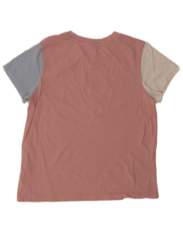 Vans Womens T-Shirt Top UK 16 Large Pink Colourblock Cotton