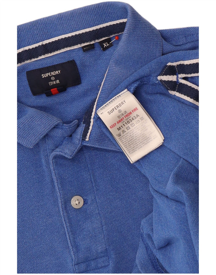 Superdry Mens Polo Shirt XL Blue Cotton