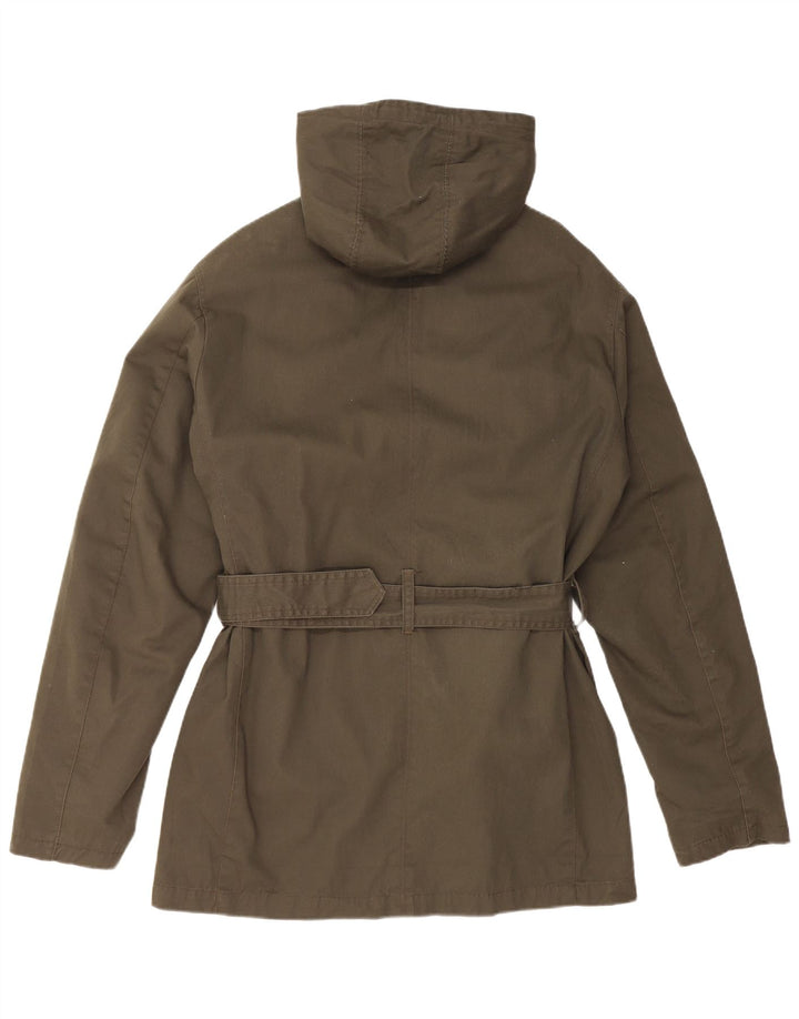 VINTAGE Mens Hooded Parka Jacket UK 40 Large Khaki Cotton