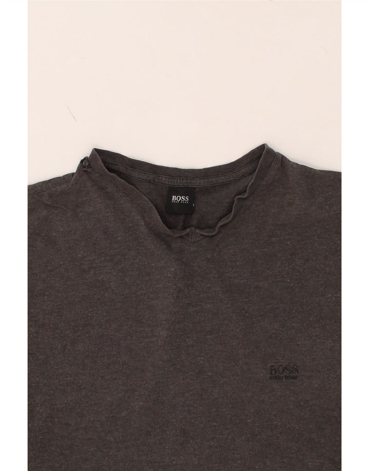 HUGO BOSS Mens T-Shirt Top Large Grey Cotton Vintage Hugo Boss and Second-Hand Hugo Boss from Messina Hembry 