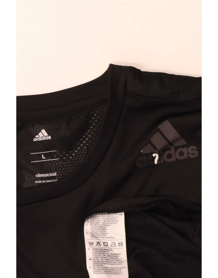 Adidas Mens Climacool T-Shirt Top Large Black Polyester