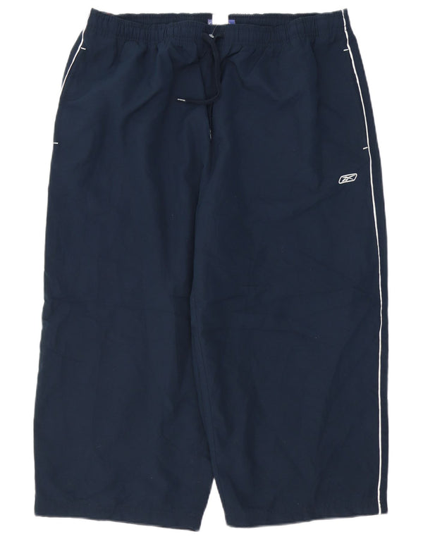 Reebok Mens Graphic Capri Tracksuit Trousers XL Navy Blue Polyester
