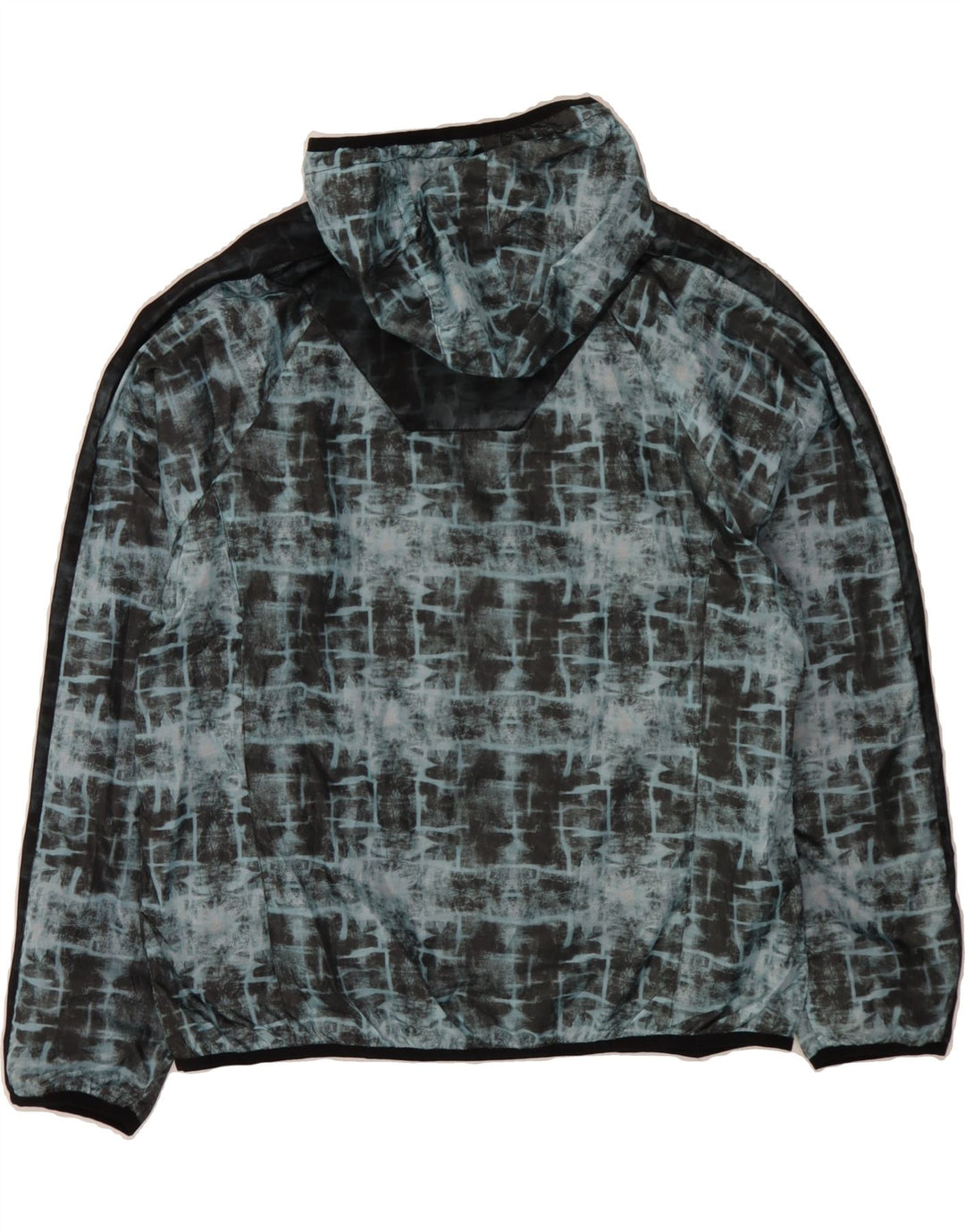 ELLESSE Womens Hooded Rain Jacket UK 16 Large Blue Colourblock Polyester Vintage Ellesse and Second-Hand Ellesse from Messina Hembry 