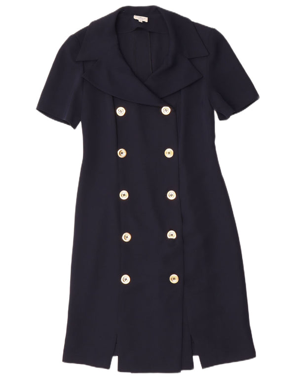 LUISA SPAGNOLI Womens Double Breasted Shirt Dress IT 42 Medium Navy Blue
