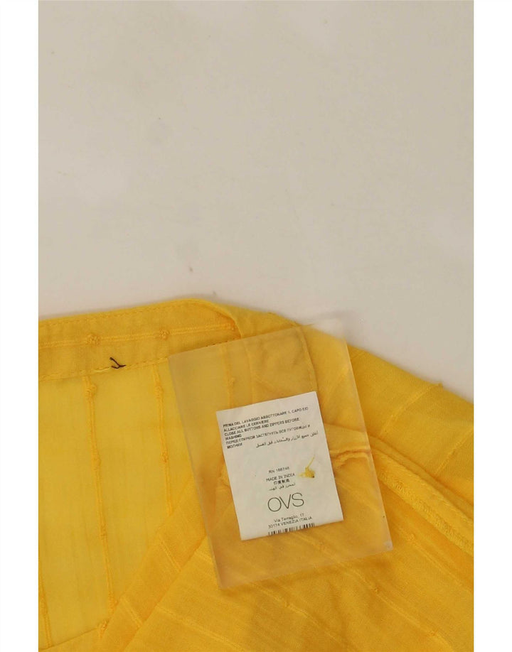 OVS Womens Blouse Top UK 16 Large Yellow Cotton