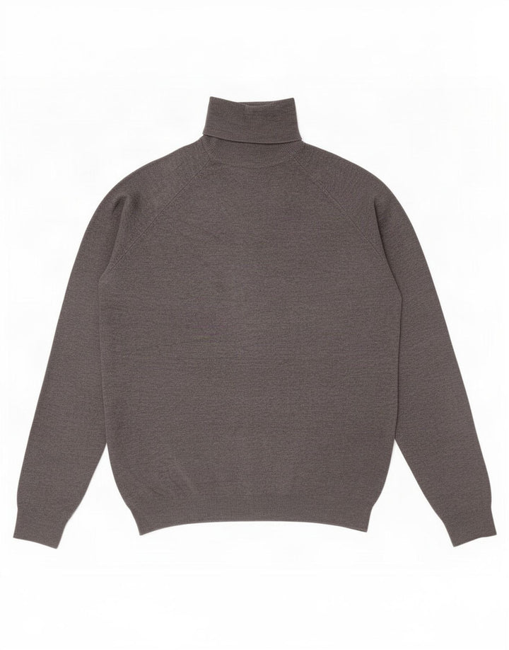Zara Mens Roll Neck Jumper Sweater Medium Grey Viscose