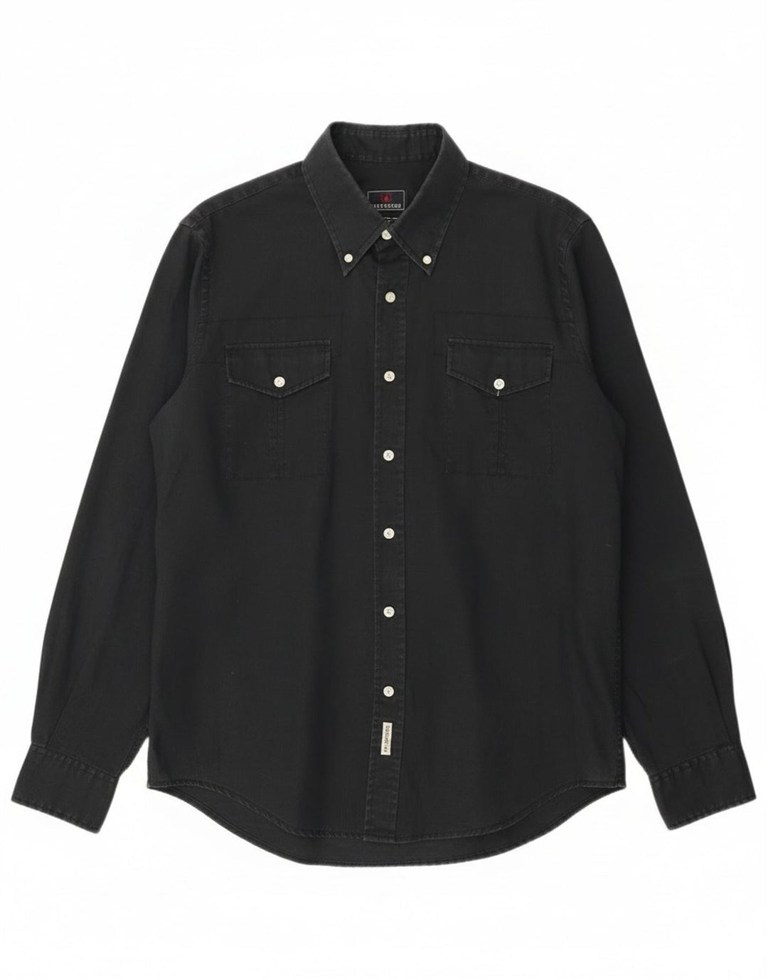 Ivy Oxford Mens Shirt Large Black Ramie