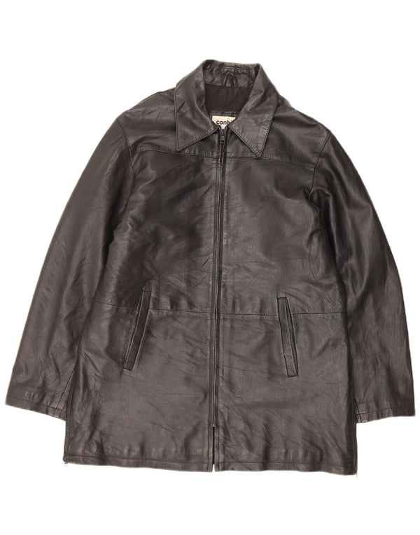 CONBIPEL Mens Leather Jacket IT 44 XS Black Leather