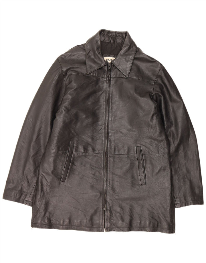 CONBIPEL Mens Leather Jacket IT 44 XS Black Leather