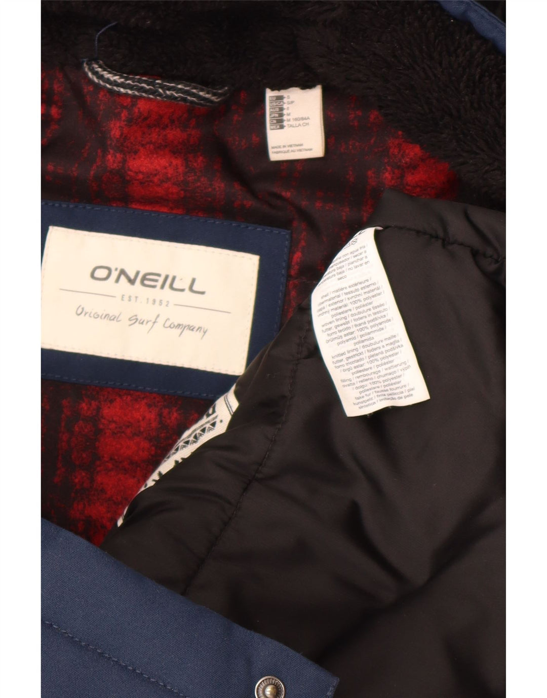 O'Neill Womens Hooded Windbreaker Coat UK 10 Small Navy Blue Polyester