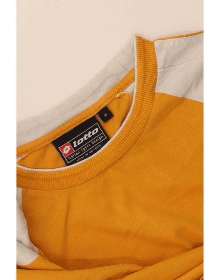 Lotto Mens T-Shirt Top Medium Yellow Colourblock