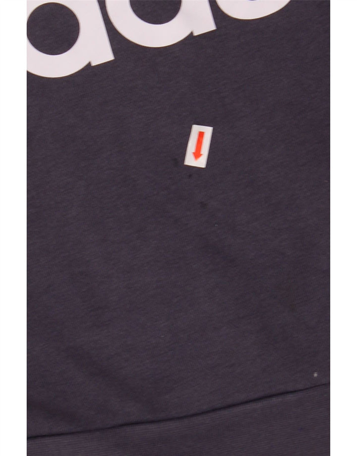 ADIDAS Boys Graphic Sweatshirt Jumper 13-14 Years Navy Blue Cotton