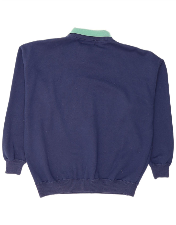 Alice Collins Mens Sweatshirt Jumper Medium Navy Blue Argyle/Diamond