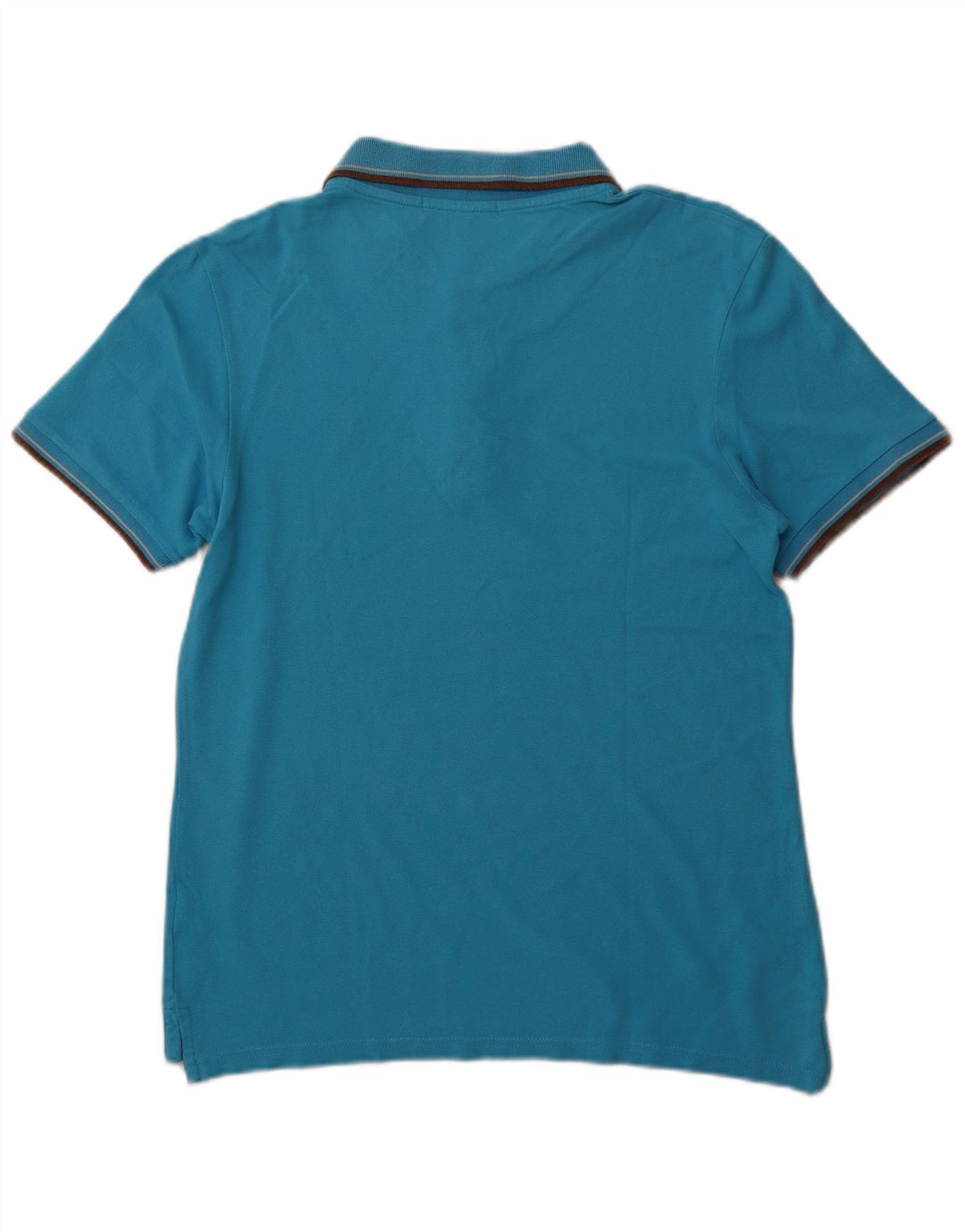 TRUSSARDI Mens Polo Shirt Medium Blue Cotton