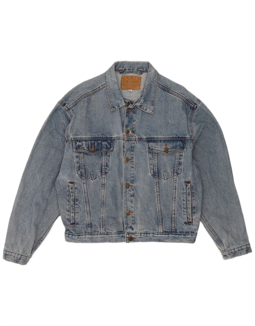 Vintage Mens Denim Jacket UK 40 Large Blue Cotton