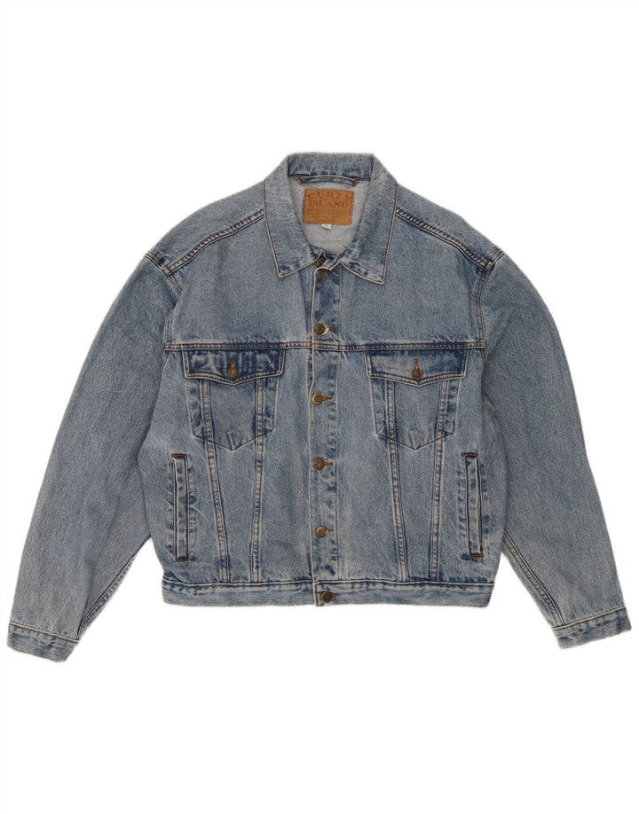 Vintage Mens Denim Jacket UK 40 Large Blue Cotton