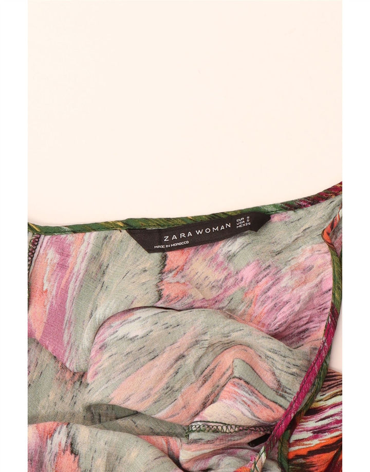 ZARA Womens Crop Cami Top UK 10 Small Multicoloured Paisley