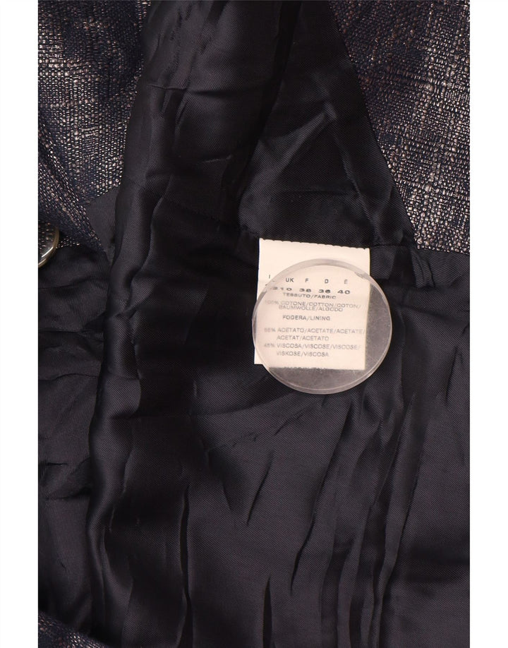 CINZIA ROCCA Womens 1 Button 2 Piece Set UK 10 Small  Navy Blue Cotton