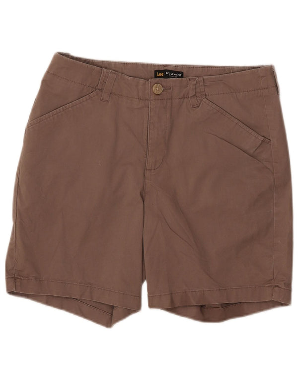 LEE Womens Mid Rise Regular Fit Chino Shorts US 12 Large W32 Brown Cotton