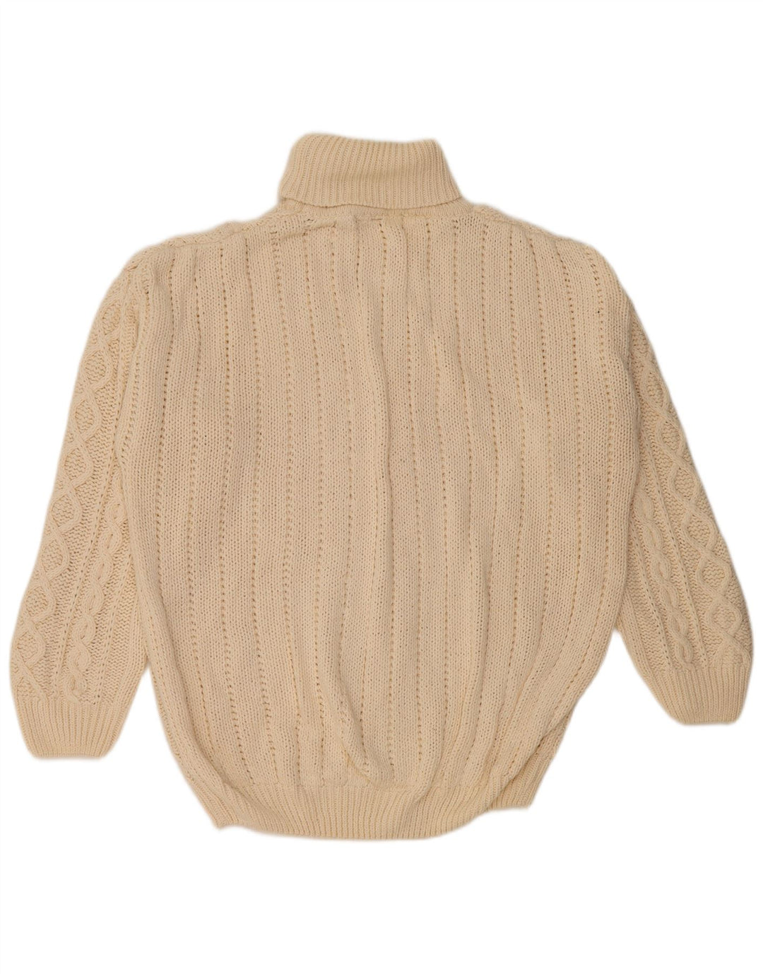 FRITZI Womens Oversized Roll Neck Jumper Sweater UK 14/16 Large Beige