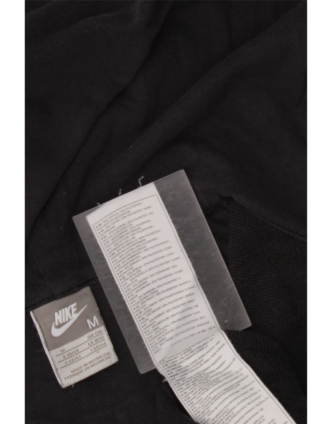 NIKE Womens Zip Hoodie Sweater UK 10/12 Medium Black Cotton