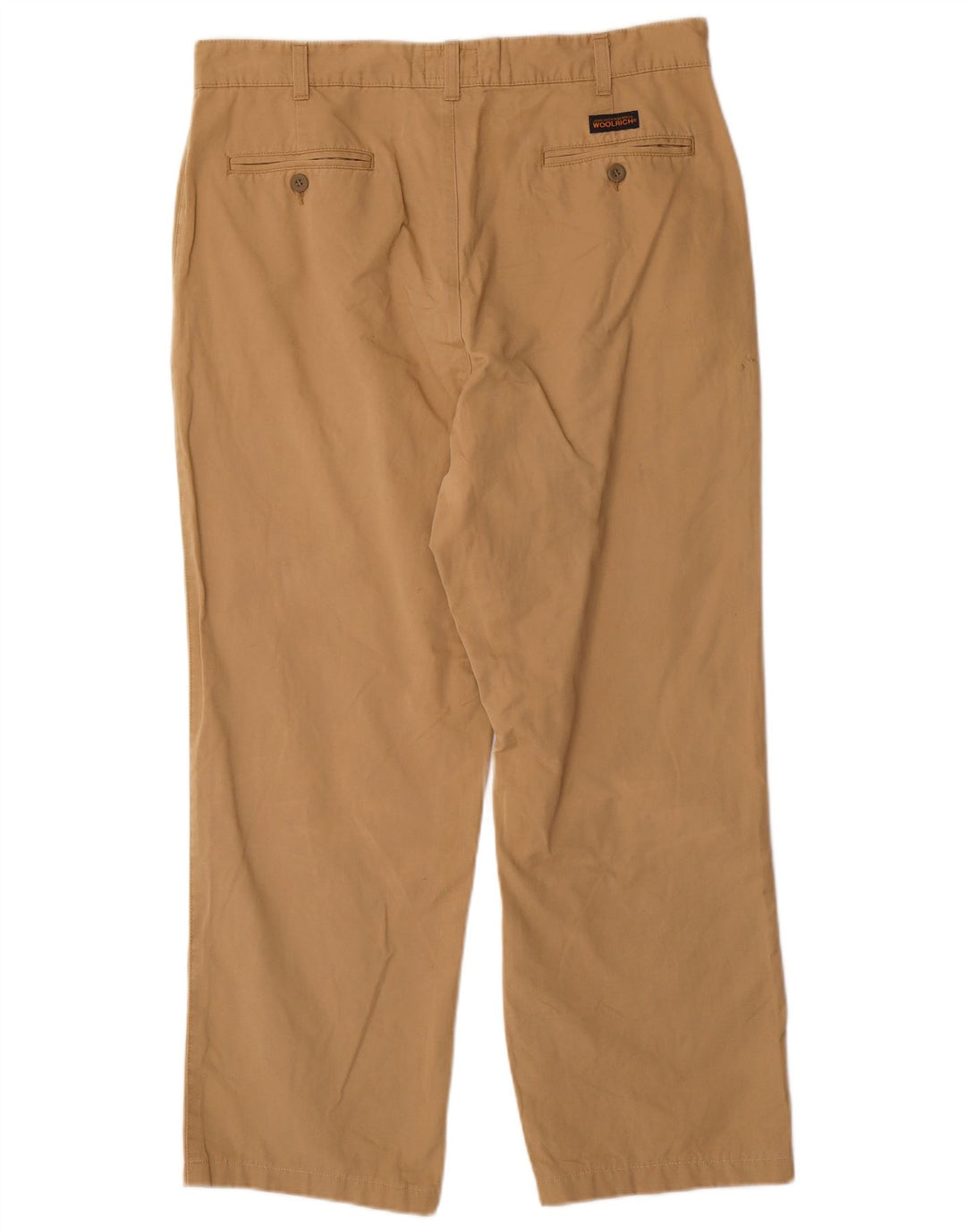 WOOLRICH Mens Straight Chino Trousers W36 L28 Beige Cotton
