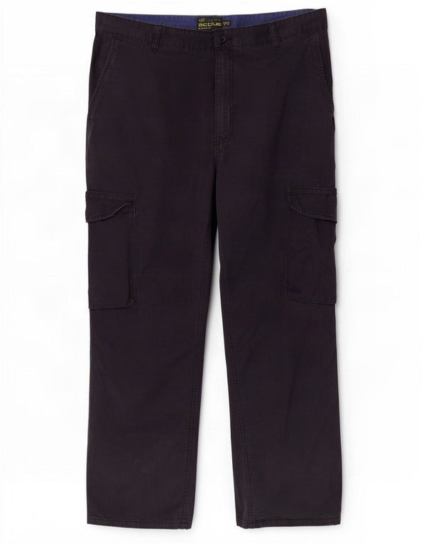 Marks & Spencer Mens Regular Fit Cargo Trousers W38 L29 Navy Blue Cotton