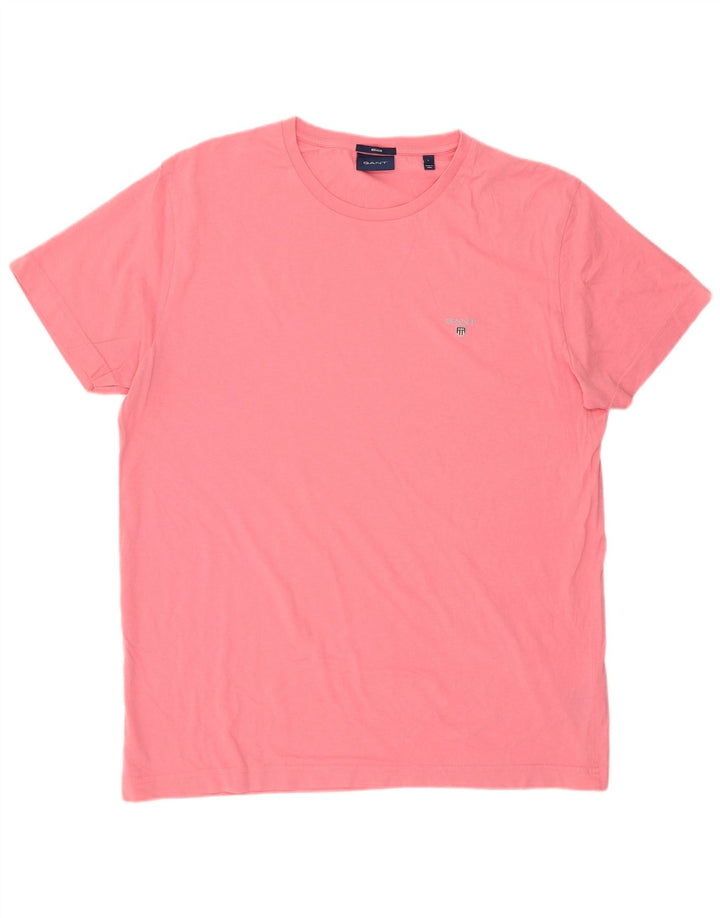 Gant Mens Regular T-Shirt Top Large Pink Cotton