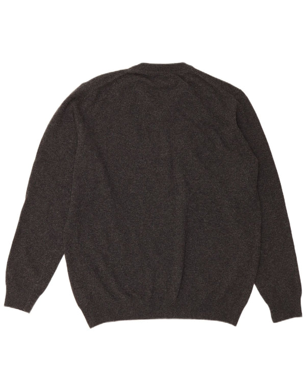 Barbour Mens V-Neck Jumper Sweater 2XL Grey Wool