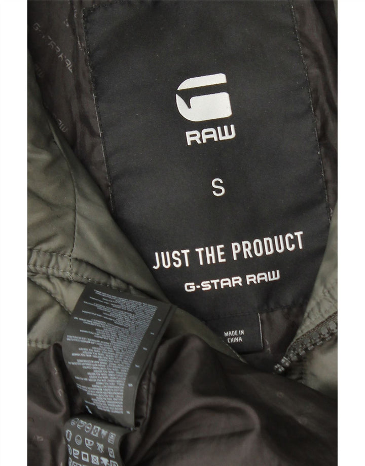 G-Star Mens Hooded Quilted Jacket UK 36 Small Khaki Polyamide