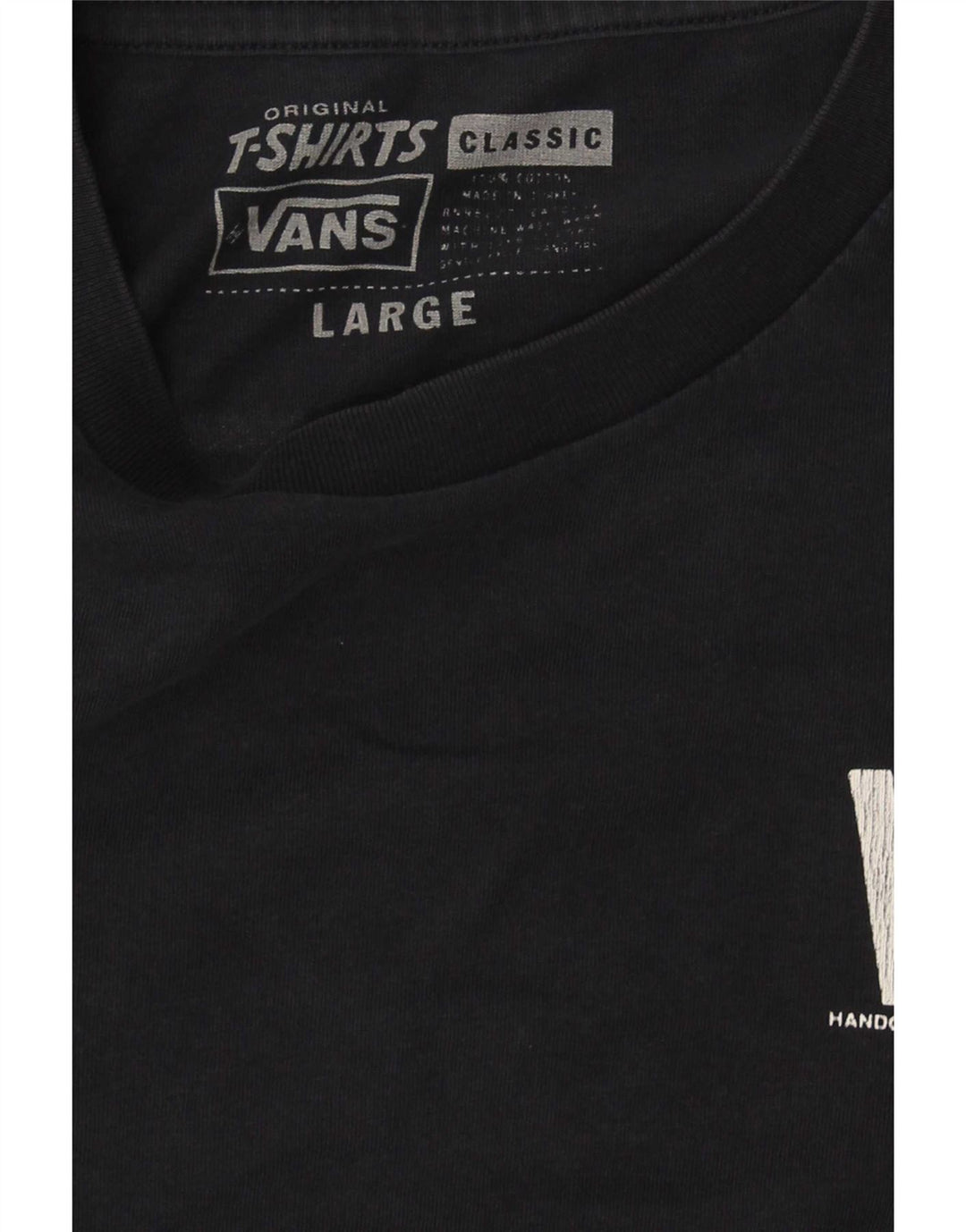 Vans Mens Graphic T-Shirt Top Large Navy Blue Cotton