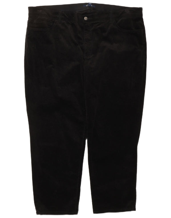 Chaps Womens Tapered Corduroy Trousers US 24 4XL W48 L30 Black Cotton