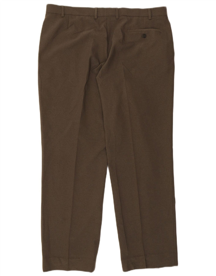 Marks & Spencer Mens Straight Suit Trousers W40 L30 Khaki