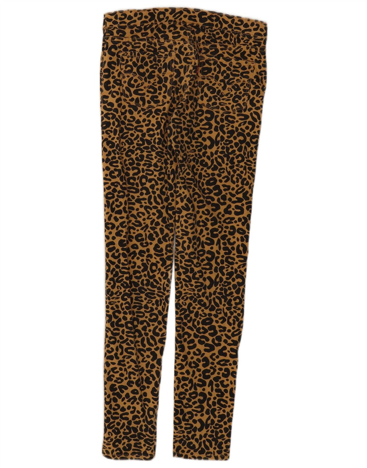 LEVI'S Girls Jeggins Casual Trousers 13-14 Years Beige Animal Print Cotton