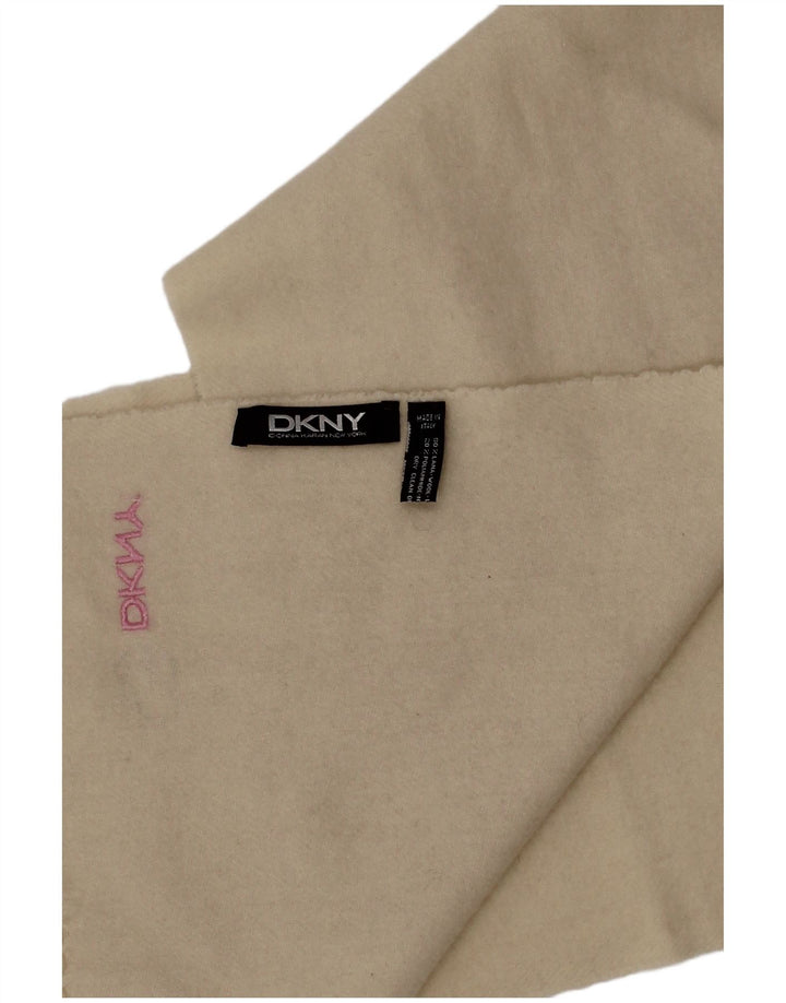 Dkny Womens Rectangle Scarf One Size Off White Wool