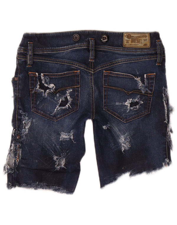 Diesel Womens Matic Skinny Slim Denim Shorts W28 Medium Navy Blue Cotton