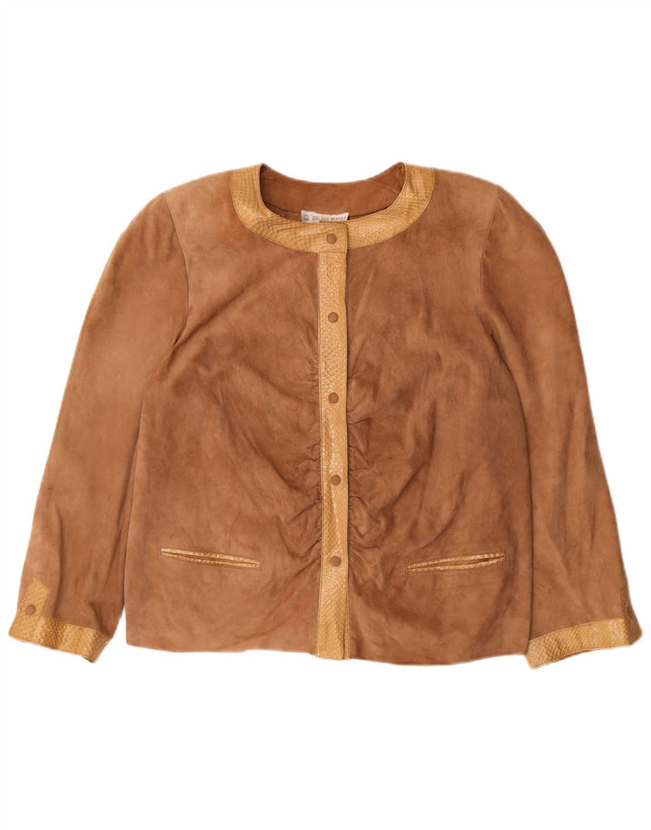 Bruno Magli Womens Suede Jacket UK 14 Large Brown