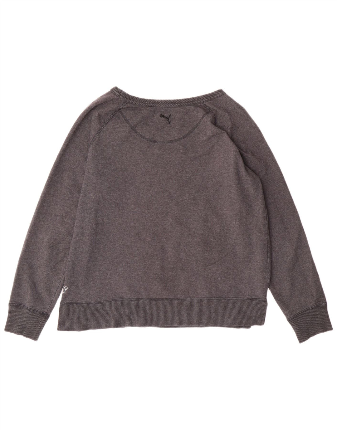 Puma Womens Crop Graphic Sweatshirt Jumper UK 16 Large Grey