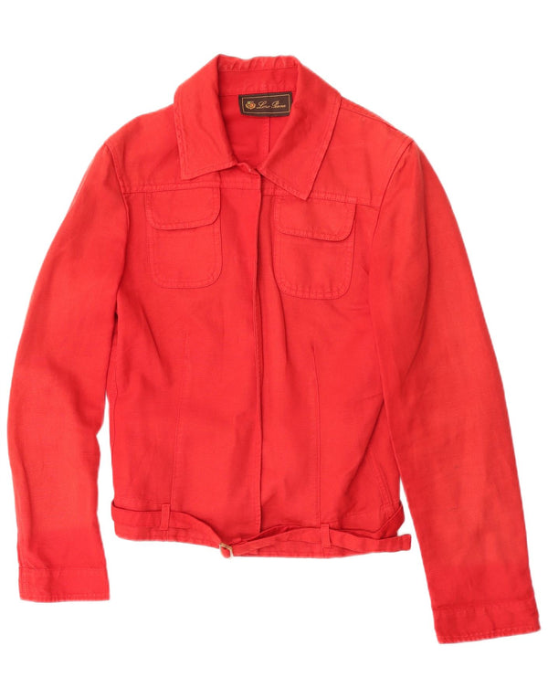Loro Piana Womens Utility Jacket IT 44 Medium Red Linen