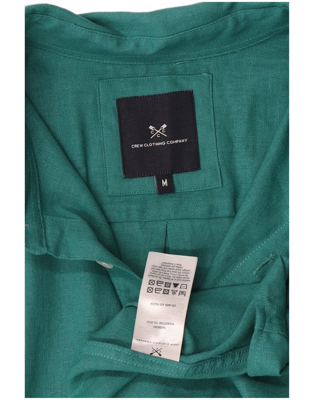 Crew Clothing Mens Shirt Medium Green Linen