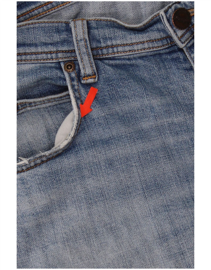 Wrangler Mens Distressed Denim Shorts W34 Large Blue Cotton