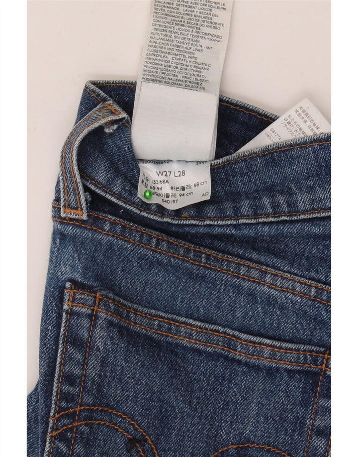 Levi's Womens Straight Jeans W27 L28 Blue Cotton