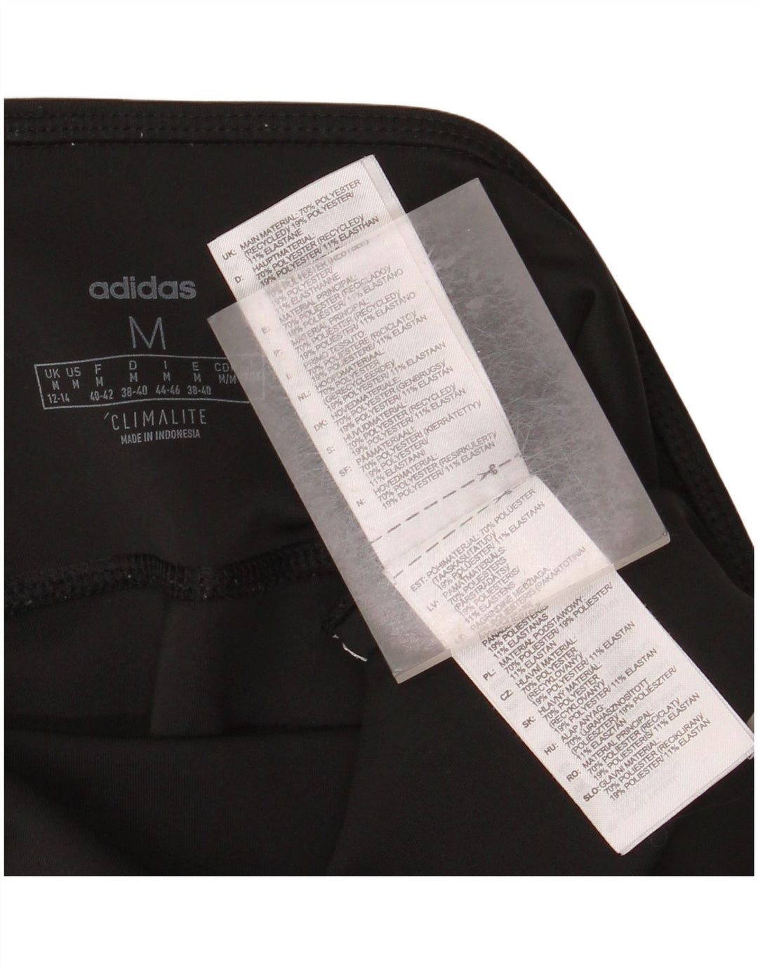 ADIDAS Womens Climalite Leggings UK 12/14 Medium  Black Polyester