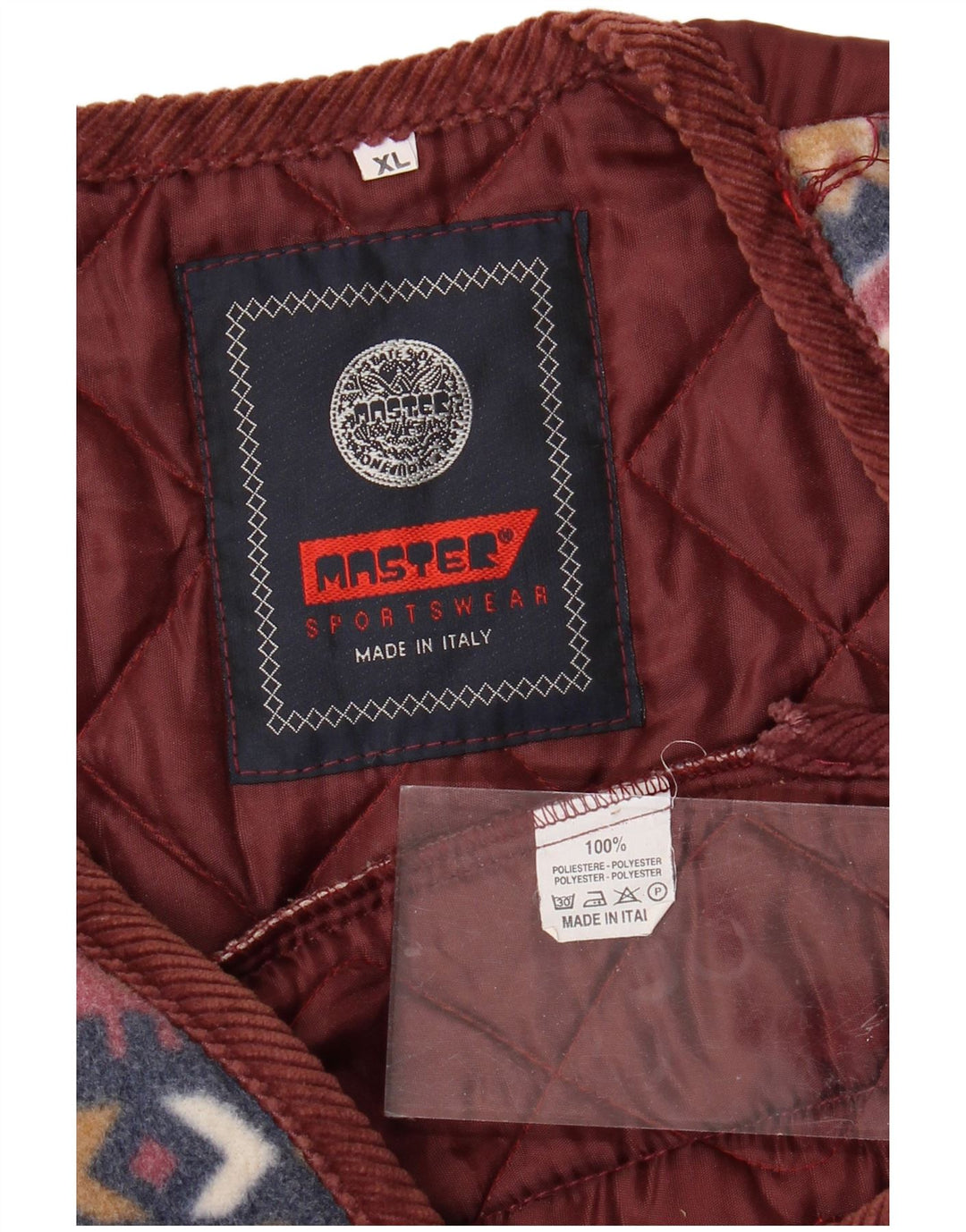 MASTER Mens Fleece Gilet UK 42 XL Multicoloured Fair Isle Polyester