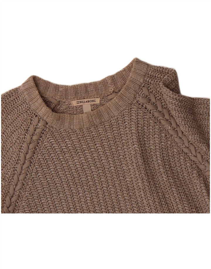 BILLABONG Womens Boat Neck Jumper Sweater US 8 Medium Grey Cotton