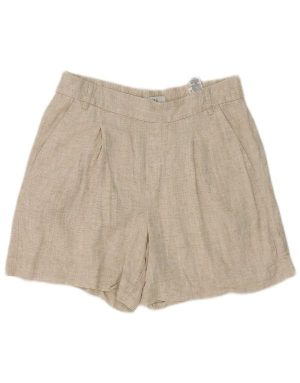 Marks & Spencer Womens Chino Shorts UK 12 Medium W32 Beige Linen